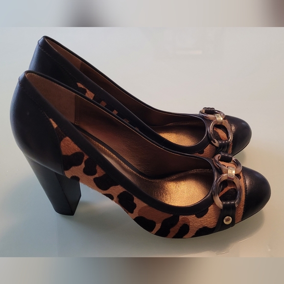 Coach Taffy Cheetah Hair Calf Fashion Pumps Heels Women's Size 7.5 B - Picture 1 of 9